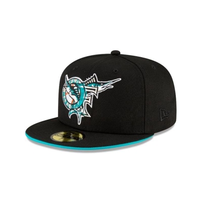 Miami Marlins Gorra | New Era MLB Double Logo 59fifty Fitted Cap Mexico - Negros